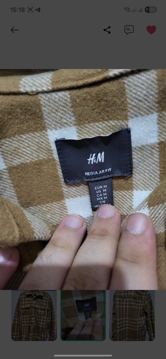 Kahverengi Ekose Uzun Kollu Gömlek H&M marka — görsel 2/3