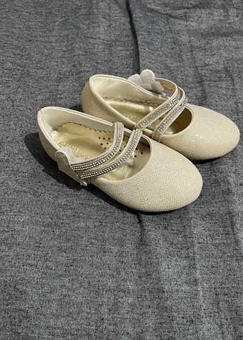 Kız Çocuk ekru krem 23 numara Tokalı Babet - Görsel 2