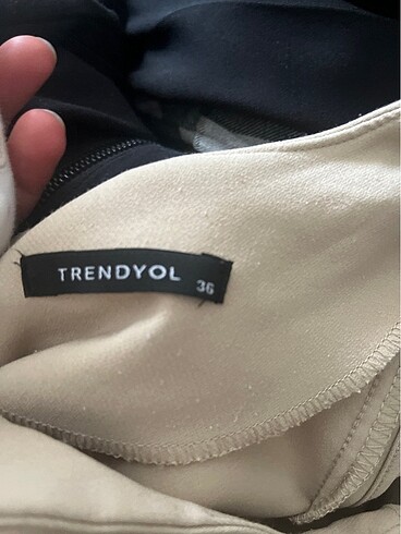 s Beden ten rengi Renk Trendyol elbise bej