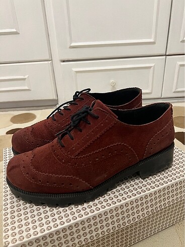 Bordo renk oxford ayakkabı