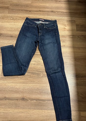 Tommy Hilfiger Orijinal Tommy Koyu Mavi Likrali Jean