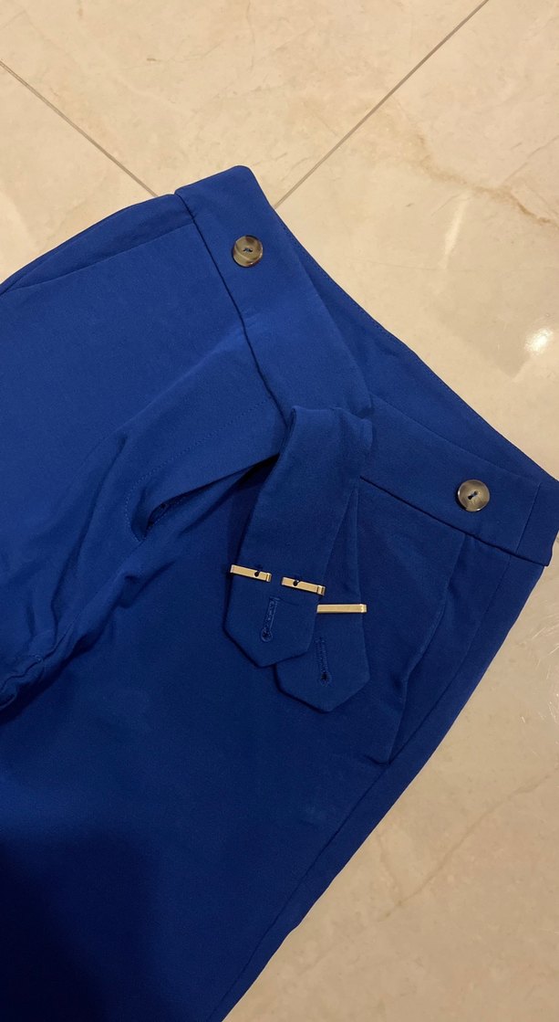 Saks Mavisi Yüksek Bel Pantolon — görsel 3/6