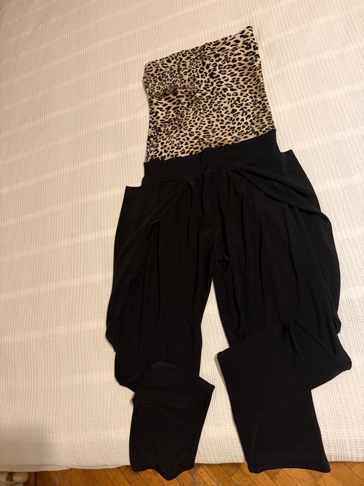 Leopar desenli siyah tulum s/m uyumludur — görsel 2/3