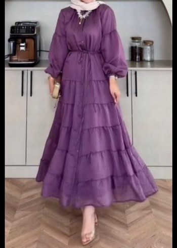 Trendyol & Milla Bordo Uzun Bohem Fırfırlı Elbise