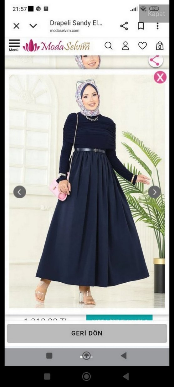 drapeli sandy elbise - Görsel 3