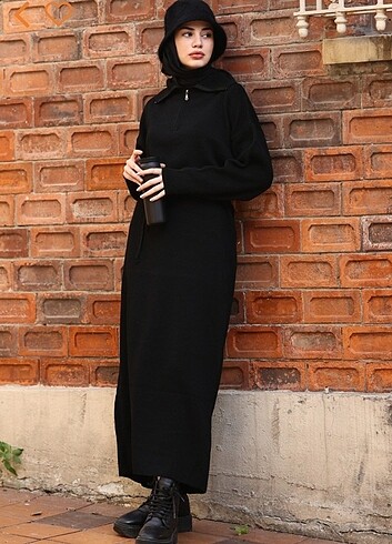 Tesettür triko gizce elbise  - Görsel 2