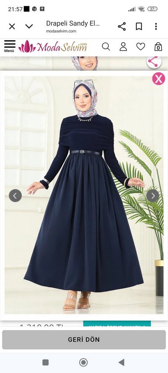 Siyah Uzun Kollu Drapeli Uzun Elbise - Görsel 3