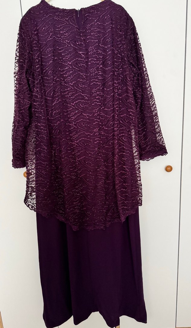 Mor Uzun Kollu Salaş Abiye Elbise - Görsel 2