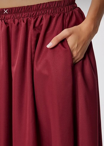 Bordo Uzun  Etek - Görsel 3