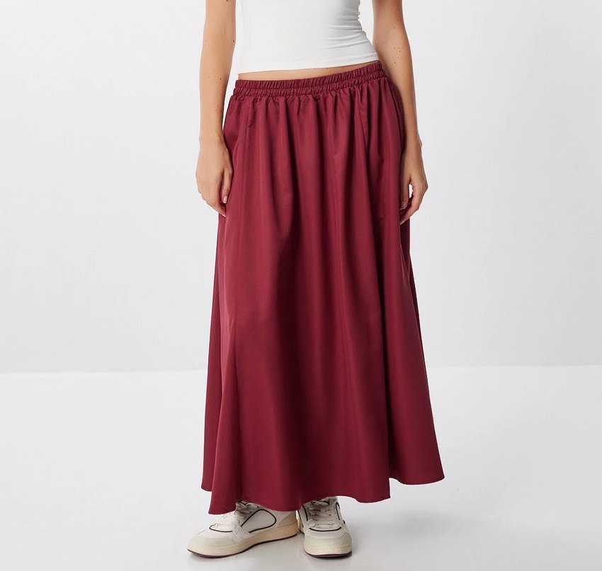 Bordo Uzun  Etek - Görsel 2