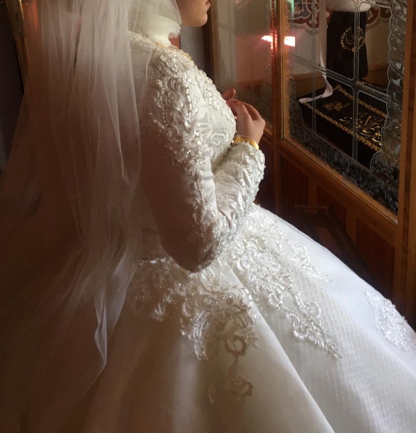 Uzun Kollu Beyaz Prenses Gelinlik - Görsel 2