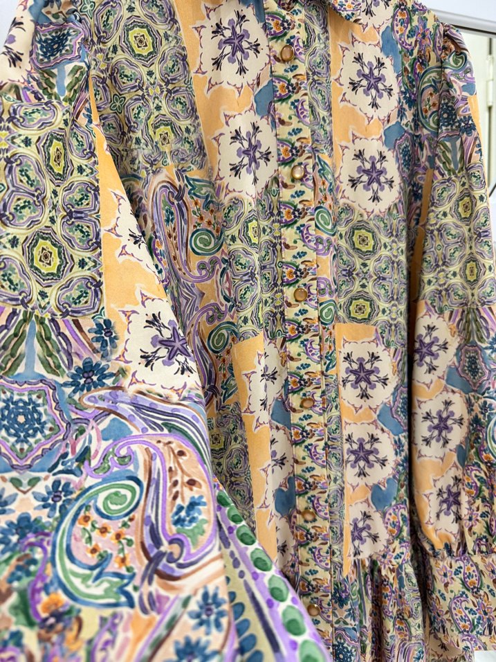 Renkli Desenli Bohem Uzun Elbise - Görsel 3