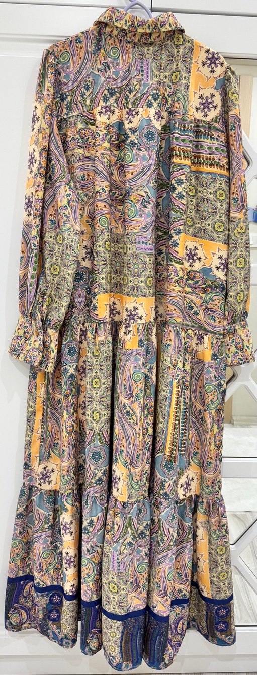 Renkli Desenli Bohem Uzun Elbise - Görsel 2