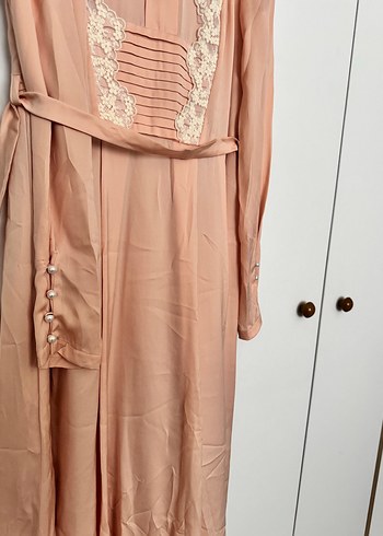 Dantel Detaylı Uzun Kadın Elbise - Görsel 3