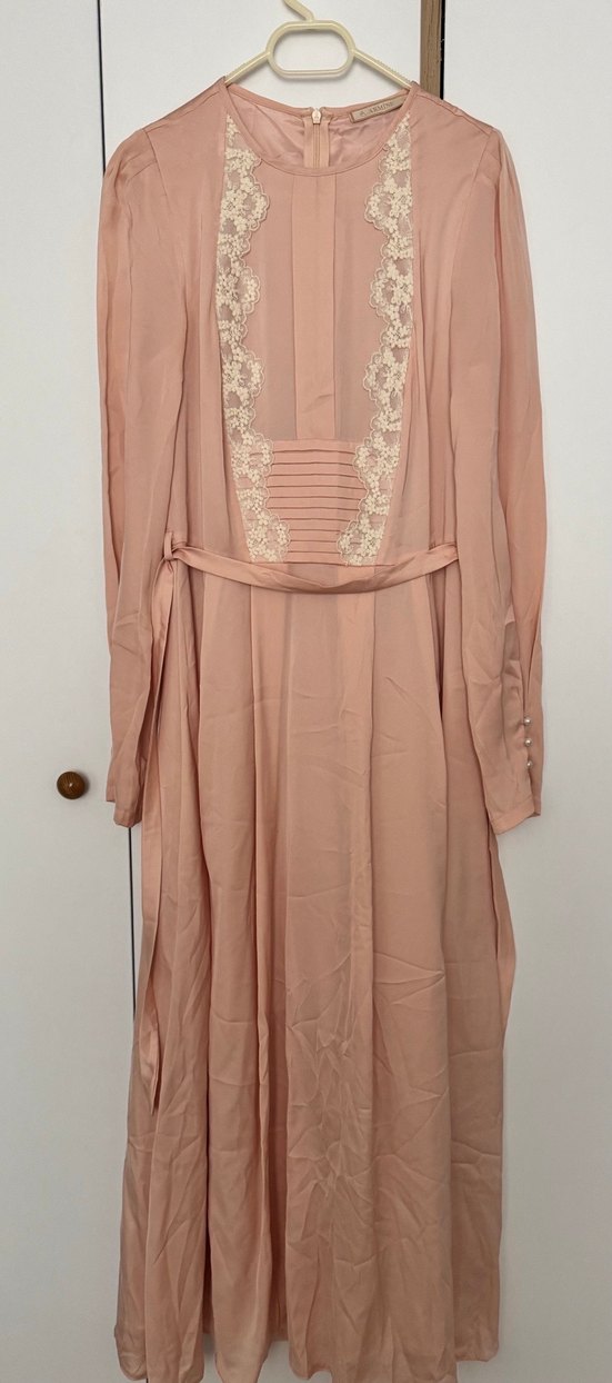 Dantel Detaylı Uzun Kadın Elbise - Görsel 4