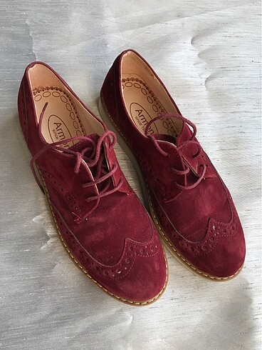 Bordo Oxford ve mor ayakkabı toplam 2 ayakkabı 