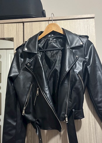 Diğer Siyah Deri Biker Ceket