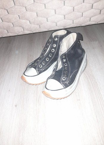 Converse Siyah Beyaz Platformlu Cocuk Sneaker