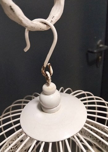 Beyaz Metal Asılı Sepet ve Stand - Görsel 3