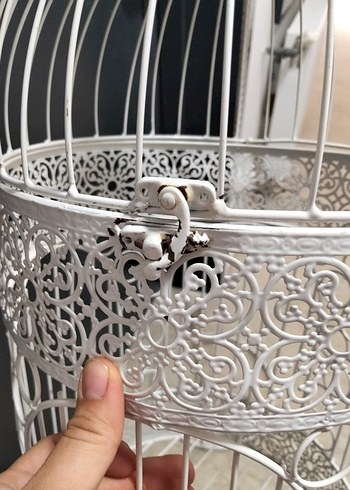 Beyaz Metal Asılı Sepet ve Stand - Görsel 4