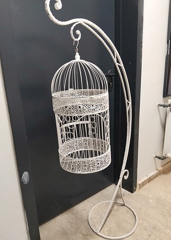 Beyaz Metal Asılı Sepet ve Stand - Görsel 2