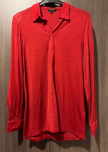 Massimo Dutti Kirmizi Uzun Kollu Rahat Gomlek