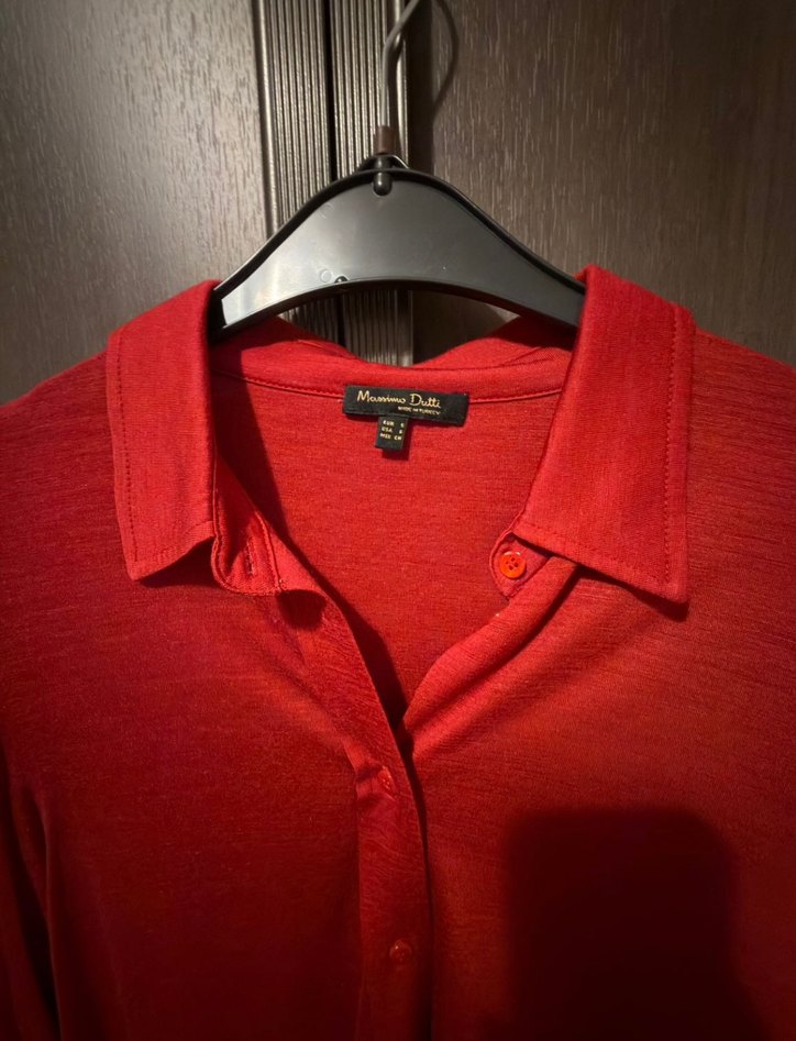 Massimo Dutti Kırmızı Uzun Kollu Rahat Gömlek — görsel 2/6
