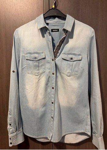 Network Acik Mavi Denim Gomlek