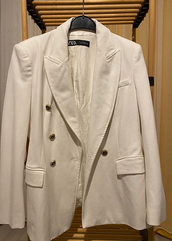 Zara Ekru Cift Sirali Blazer Ceket