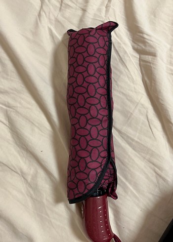Zara Sik Bordo Oval Desenli Katlanir Semsiye