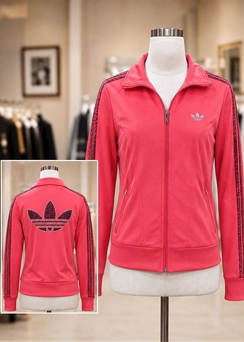 Adidas Pembe Seritli Sweatshirt Ceket