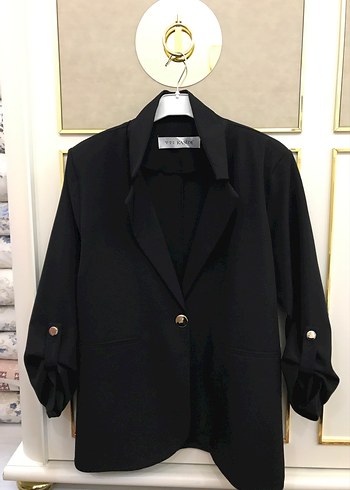 Diğer Sikligin Simgesi Siyah Tek Dugmeli Blazer