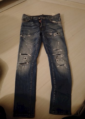 DSquared2 Erkek Koyu Mavi Bol Kesim Kot Pantolon