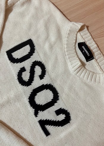 DSquared2 Dsq2 Ekru Bisiklet Yaka Triko Kazak