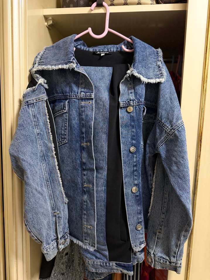 Adidas Düğmeli Koyu Mavi Kadın Denim Ceket takım - Görsel 3