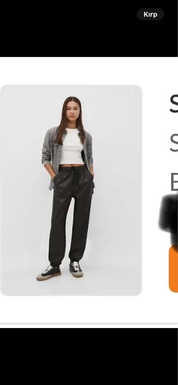 Stradivarıus suni deri jogger pantolon