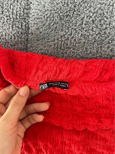 m Beden kırmızı Renk Kırmızı zara straplez bluz