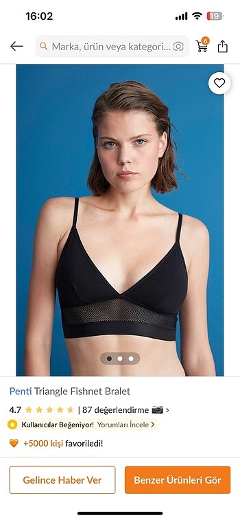 Penti siyah bralet