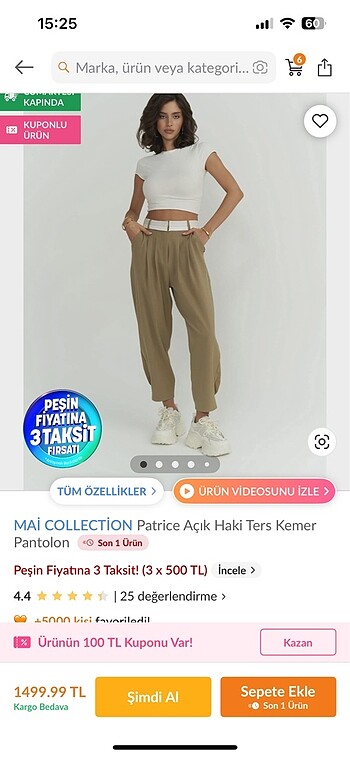 Mai acik haki pantolon