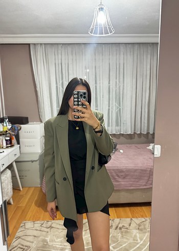 Zara Haki Oversize Blazer Ceket