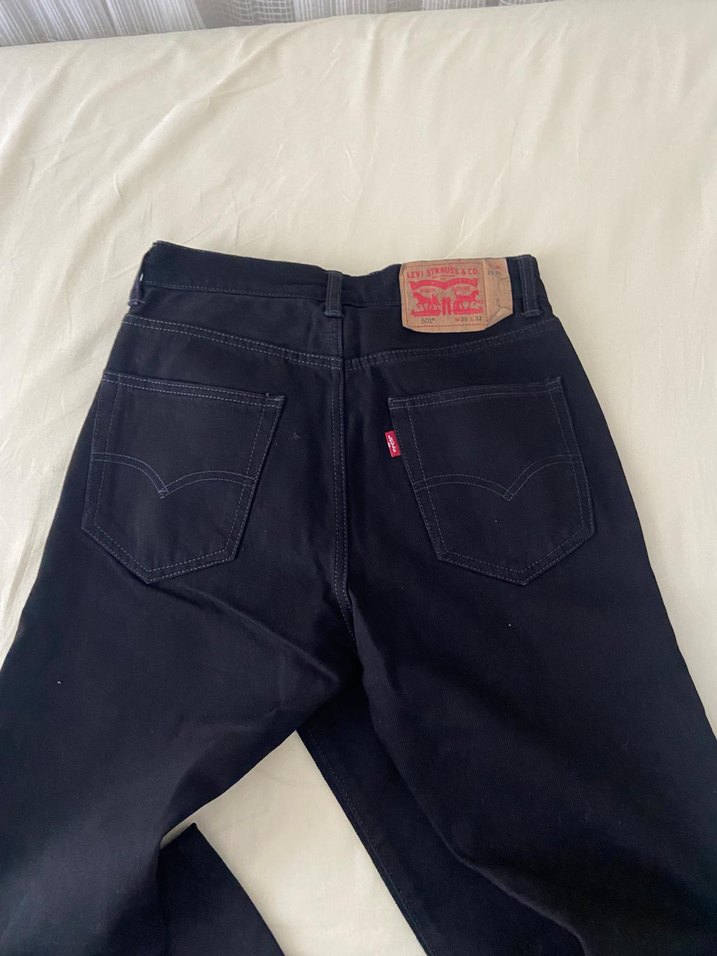 Siyah düz Kesim Jean — görsel 6/7