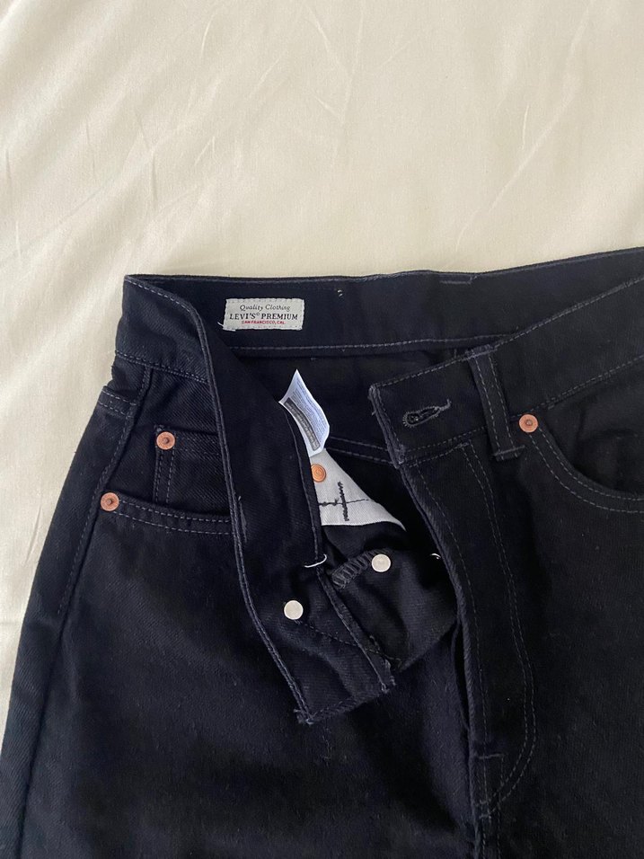 Siyah düz Kesim Jean — görsel 2/7
