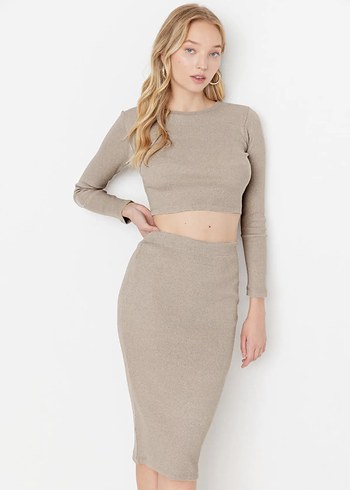 Trendyol & Milla Bej İki Parcali Minimal Takim