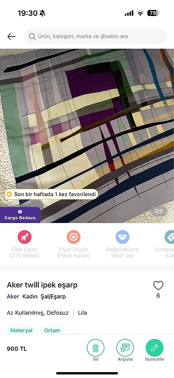 Aker twill eşarp