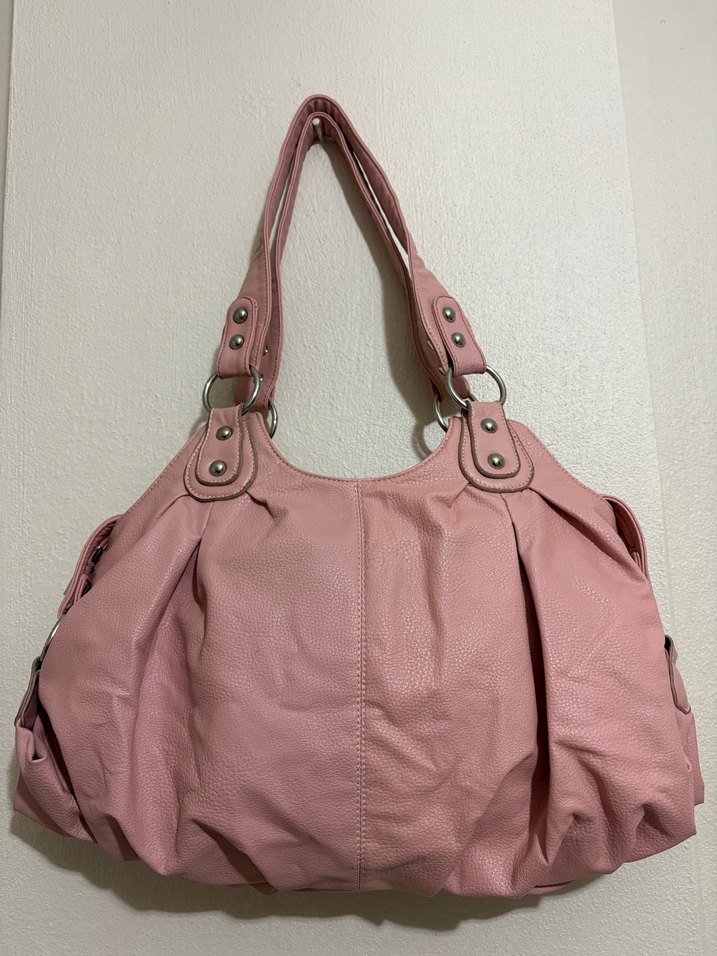 Pudra Pembe Deri Vintage Omuz Çantası — görsel 2/3