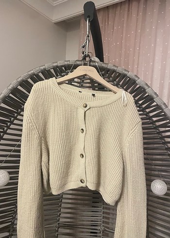 Zara Ekru Fitilli Triko Hirka