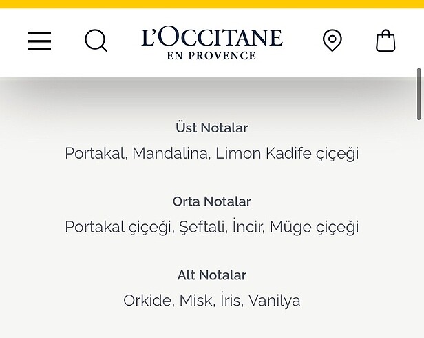  Beden Renk Loccitane Neroli&Orchidee EDT