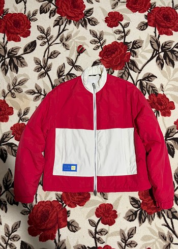 Zara Unisex Kirmizi Beyaz Sisme Mont