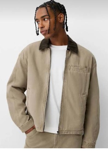 Bershka Bej Kanvas İsci Ceket