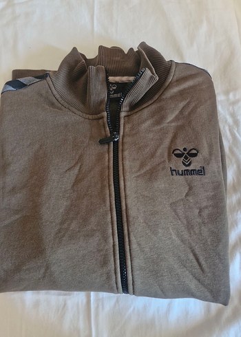 Hummel Kahverengi Fermuarli Spor Sweatshirt